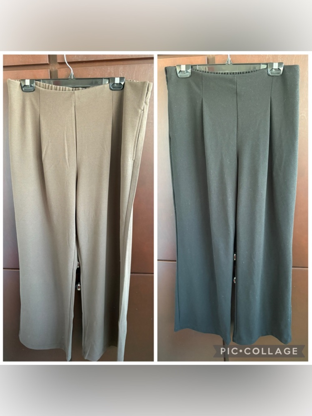 EUC 2 pairs Ardene women’s pull on wide leg trousers size XL black and brown